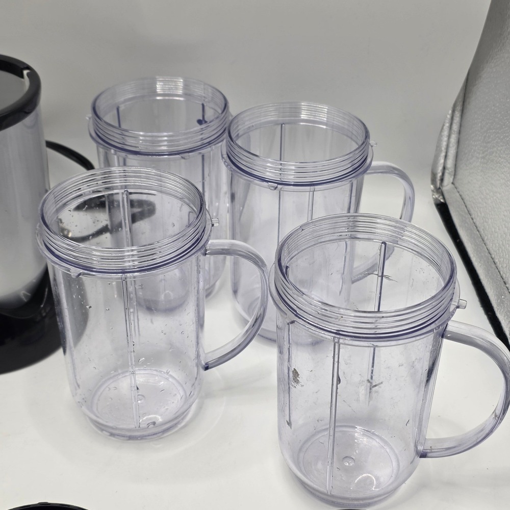 Magic Bullet Personal Blender Silver Black 13 Piece Set Mugs Blades Replacements - Picture 5 of 7